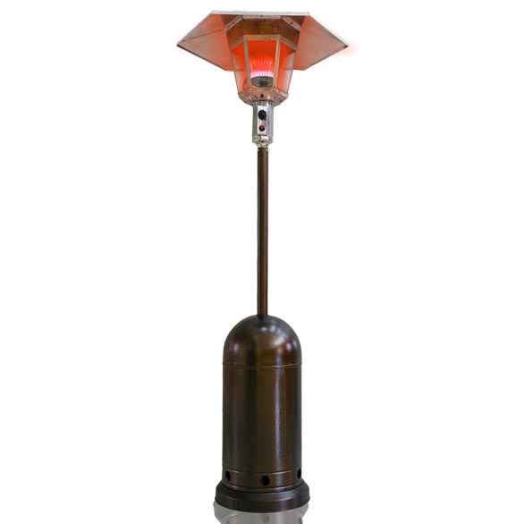 This is a portable heater for year-round use that radiates 360° degrees it has 30% more fuel efficiency. Powerful 61,000 BTU's specially designed Boroscilicate Glass, Electronic Push-Start Ignition. lava-heater-wall-street
